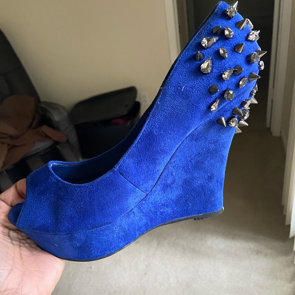 Royal blue wedges
